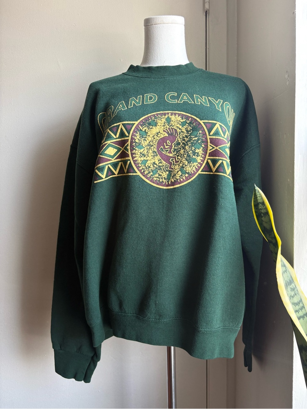vintage 90s grand canyon green crewneck sweater